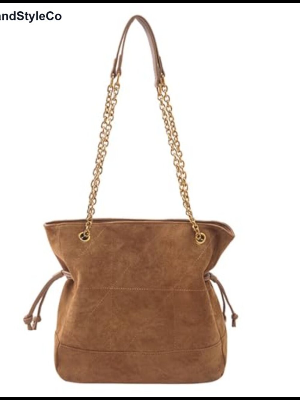 Faux Suede Hobo Tote Bag with Chain Strap Shoulder Handbag